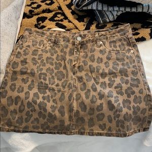 cheetah blank nyc jean skirt